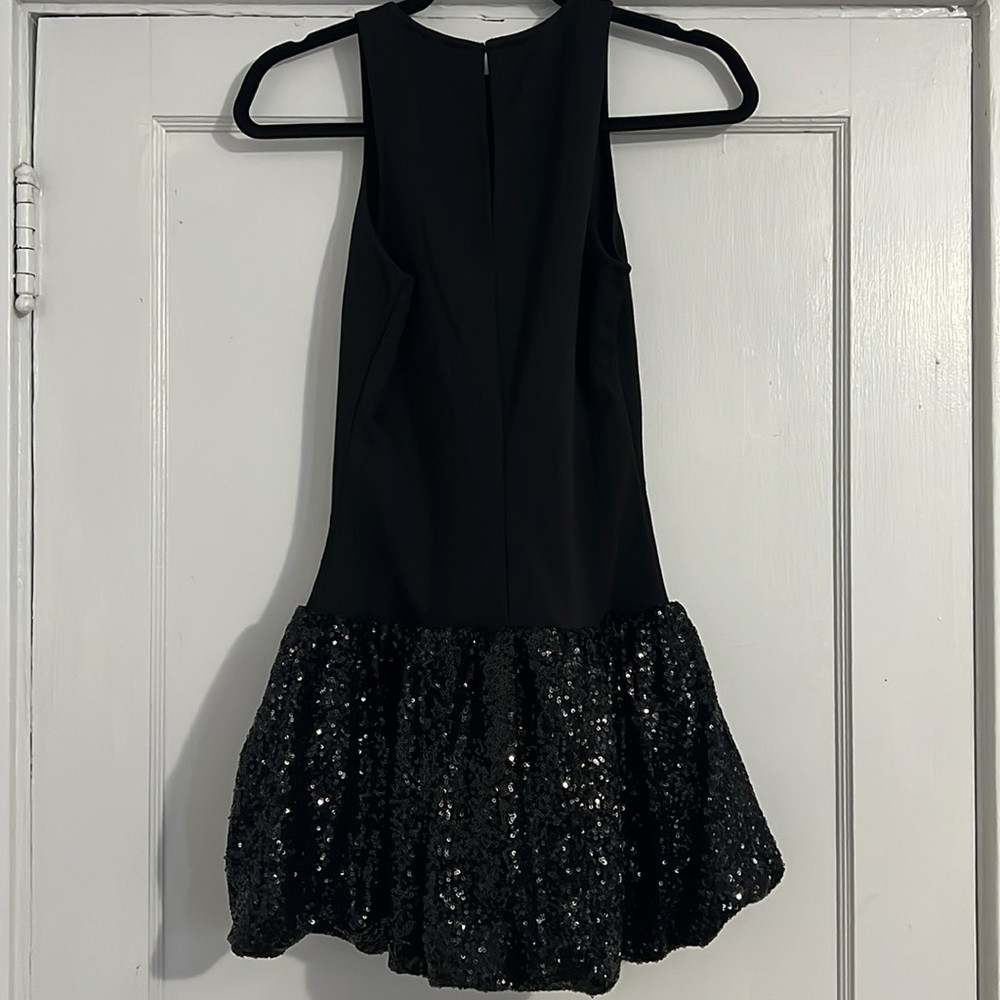 Mango Sophisticated Sequence Black Mini Dress NWT - Picture 5 of 6